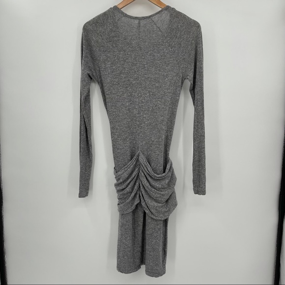 Monrow Tie Front Dress in Granite Grey Long Sleeve Size Small - Picture 10 of 15